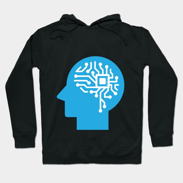 Geek Mind Fusion Circuit Head Hoodie by GeekMindFusion